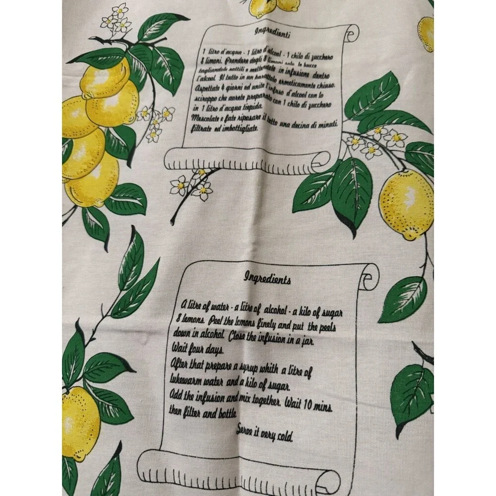 Vintage Italian Limoncello Decorative Wall Hanging Banner 100% Cotton Made Italy